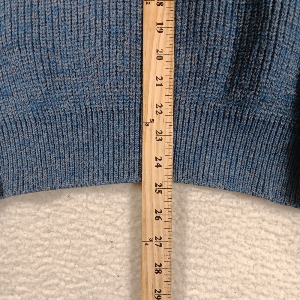 Vintage LL Bean Sweater Mens XL Blue Henley Wool Blend Fisherman Knit Grandpa - Picture 5 of 8
